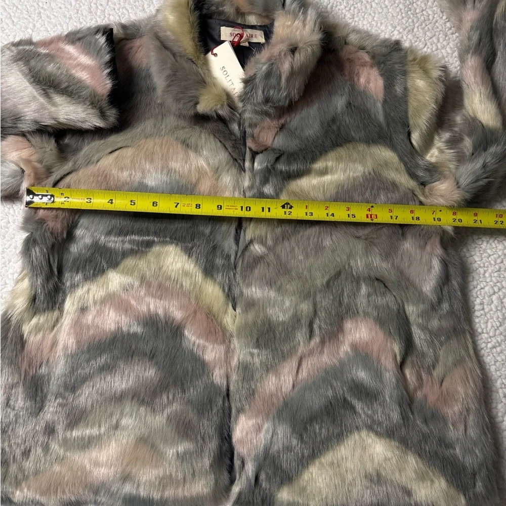 NWT Solitaire Multicolor Faux Fur Teddy Jacket